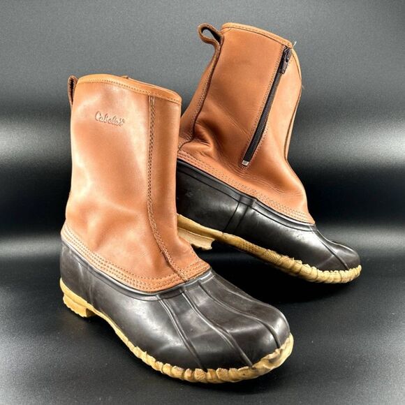 Cabela\'s Duck Boots Steel Shank Unisex Sz12 Tan& Brown Slip Resistant, Insulated main image 9